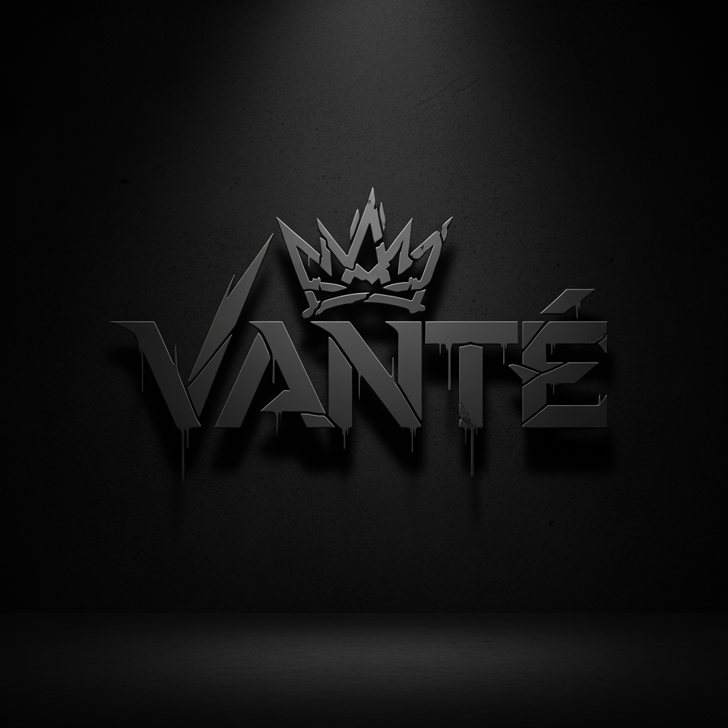 AI Design for VANTÉ is a street clothing brand make a logo according to it with baskerville old face font ad something unqiue in my logo keep the color black add something street style vibe in this make something good please i dont like this change everthing