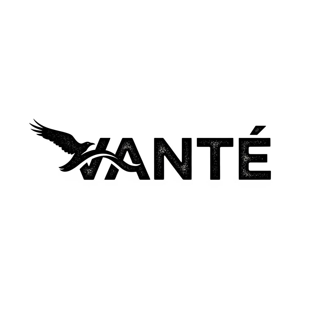 AI Design for VANTÉ is a street clothing brand make a logo according to it with baskerville old face font ad something unqiue in my logo keep the color black