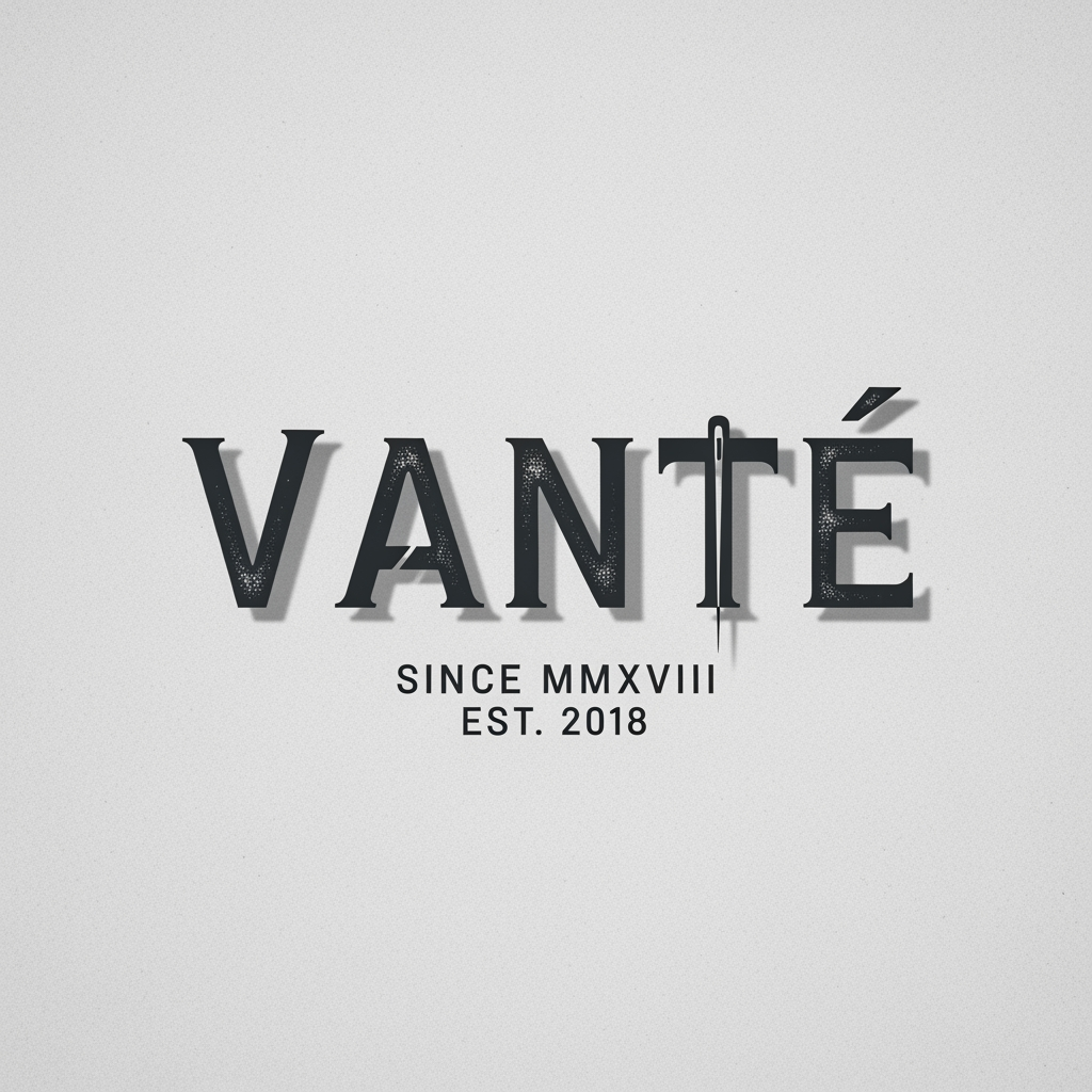 AI Design for VANTÉ is a street clothing brand make a logo according to it with baskerville old face font