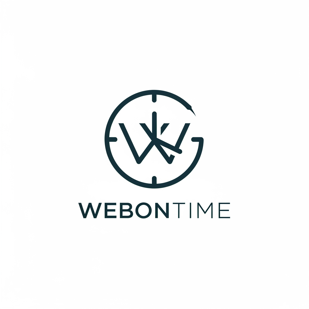 AI Design for crate a minimilatic logo for WebonTime