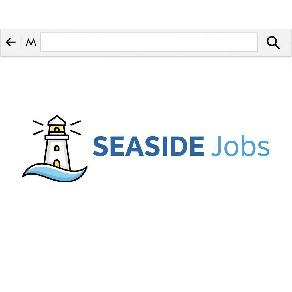AI Design for i have a website called "seaside jobs". its basically a booking platform for hotels and hospitality to find staff and i would like a logo to display in a navigation bar and in the browser tab. what do you suggets?