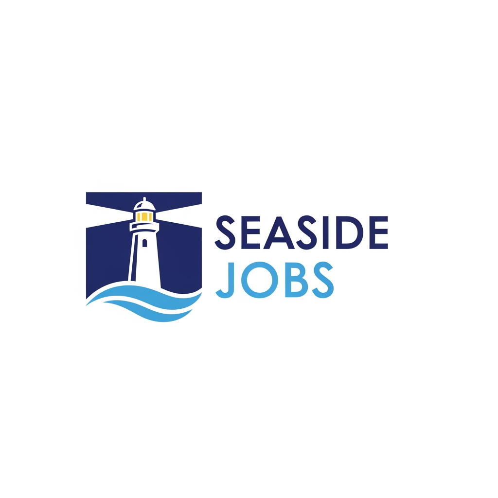 AI Design for i have a website called "seaside jobs" and i would like a logo to display in a navigation bar and in the browser tab. what do you suggetsT?