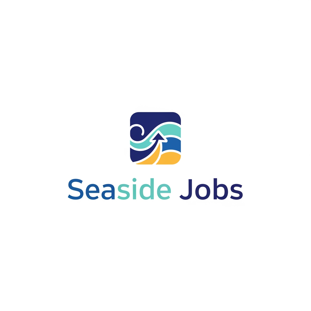AI Design for i have a website called "seaside jobs". its basically a booking platform for hotels and hospitality to find staff and i would like a logo to display in a navigation bar and in the browser tab. what do you suggets?