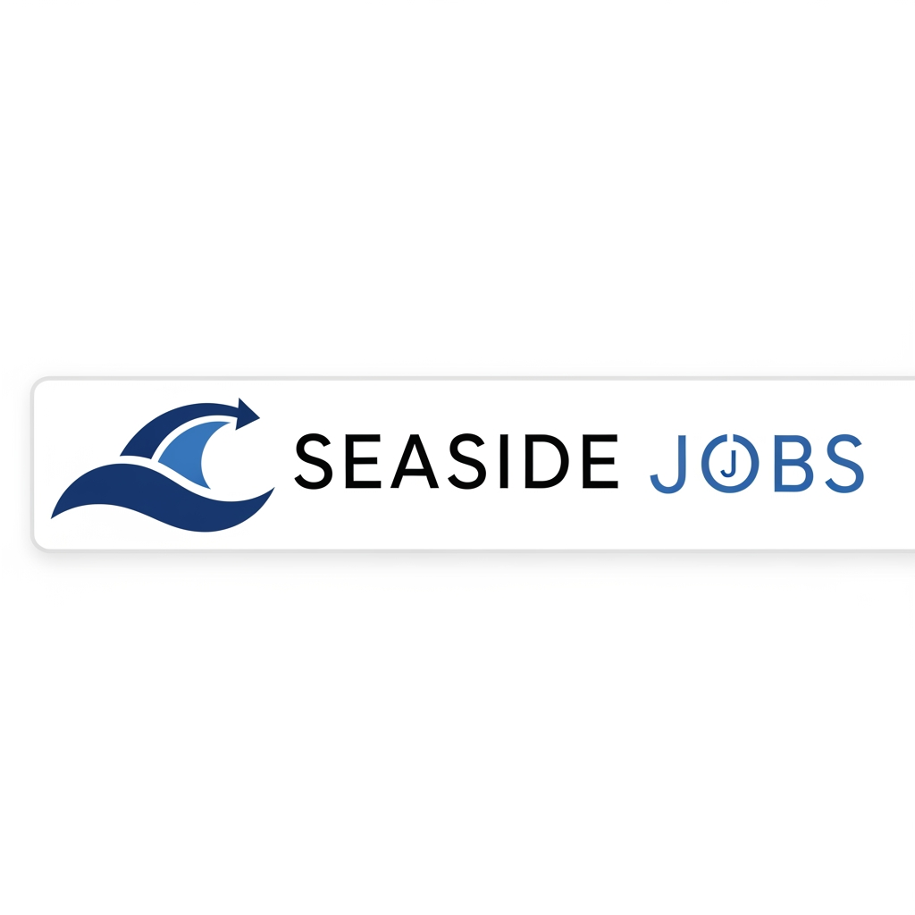 AI Design for i have a website called "seaside jobs". its basically a booking platform for hotels and hospitality to find staff and i would like a logo to display in a navigation bar and in the browser tab. what do you suggets?