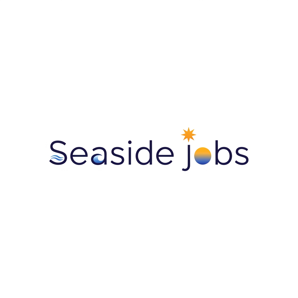 AI Design for i have a website called "seaside jobs" and i would like a logo to display in a navigation bar and in the browser tab. what do you suggetsT?