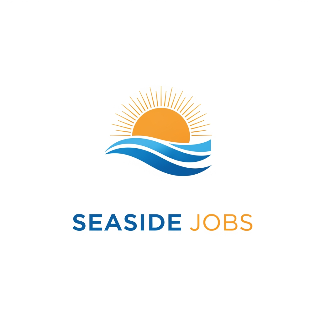 AI Design for i have a website called "seaside jobs" and i would like a logo to display in a navigation bar and in the browser tab. what do you suggetsT?