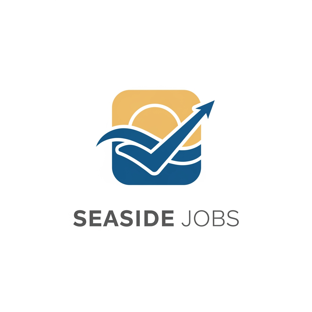 AI Design for i have a website called "seaside jobs" and i would like a logo to display in a navigation bar and in the browser tab. what do you suggetsT?
