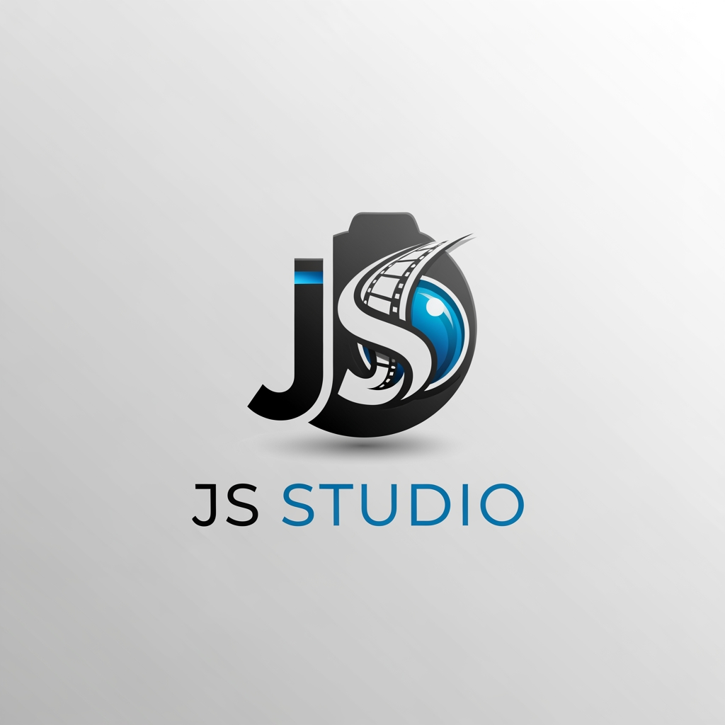 AI Design for I WANT A LOGO FOR STUDIO . STUDIO NAME IS JS NEED LIKE CAMRA DEFARENT