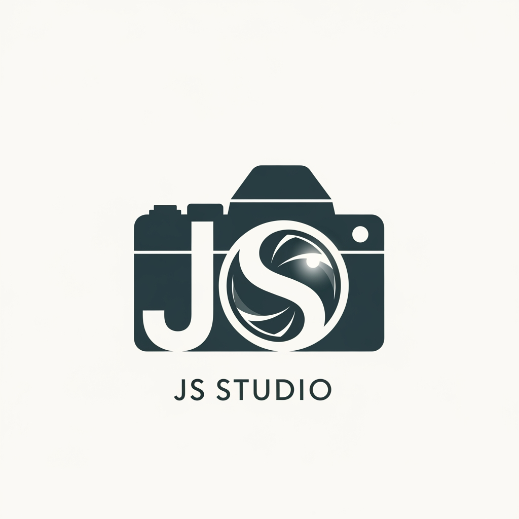AI Design for I WANT A LOGO FOR STUDIO . STUDIO NAME IS JS NEED LIKE CAMRA