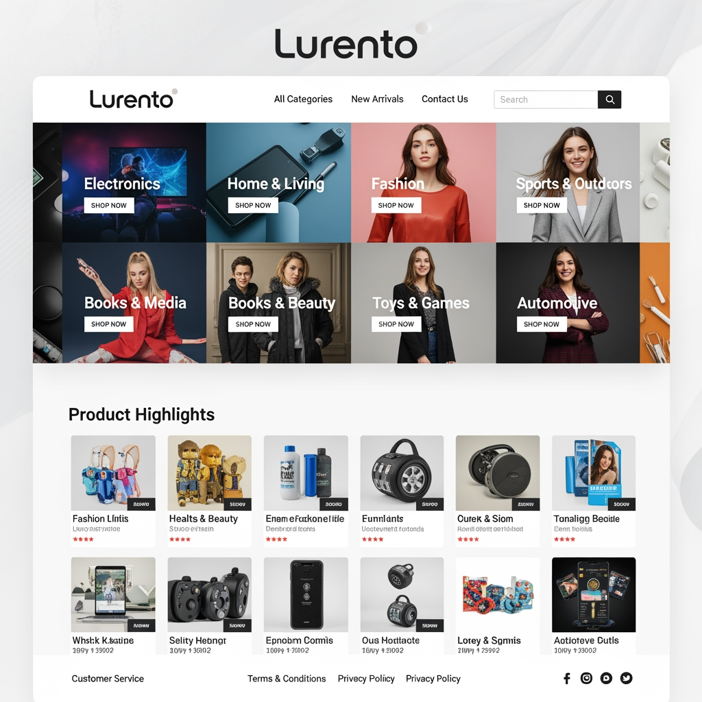 AI Design for Lurento               all categery ke liye bnar do