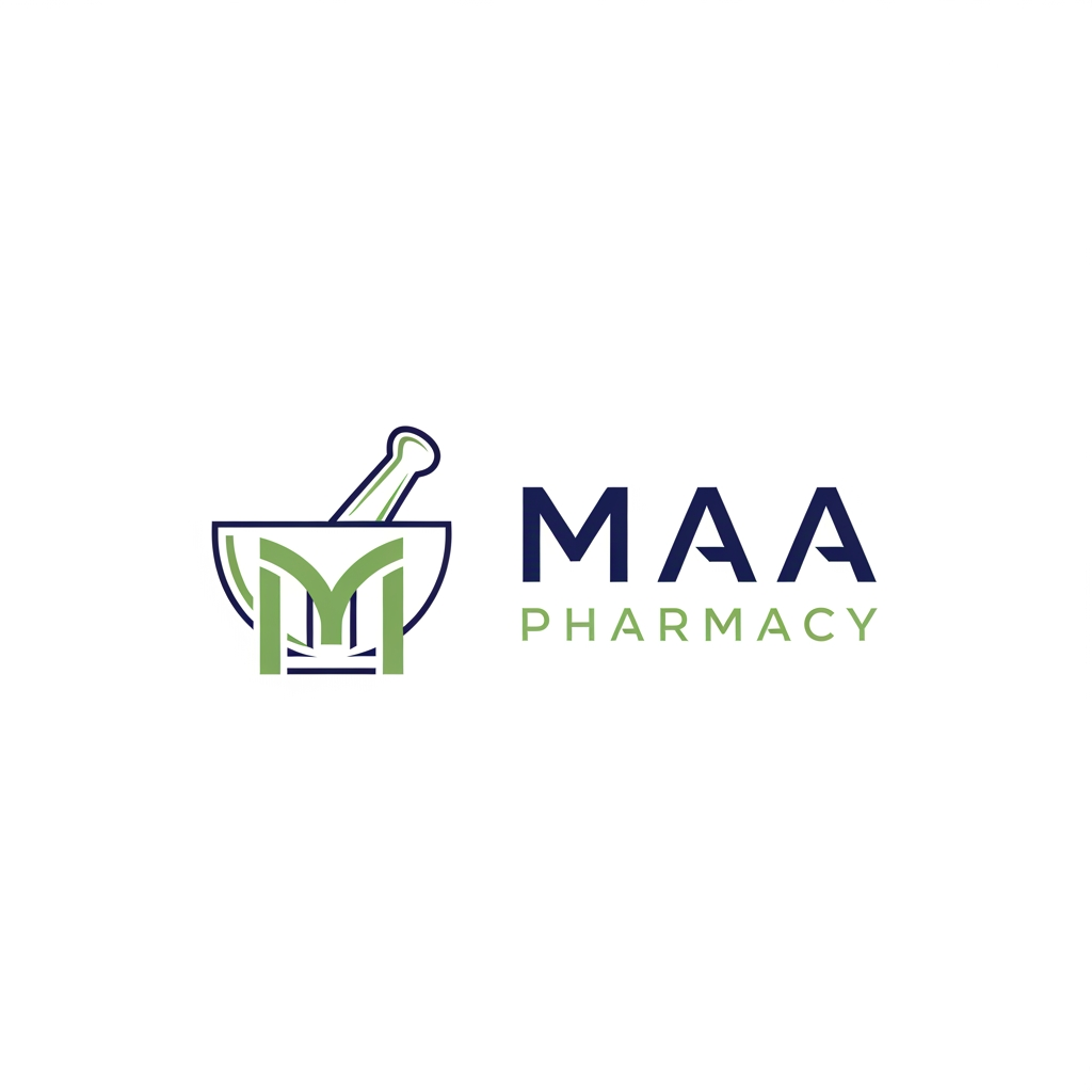 AI Design for creat for me a genuine pharmacy logo name with MAA PHARMACY
