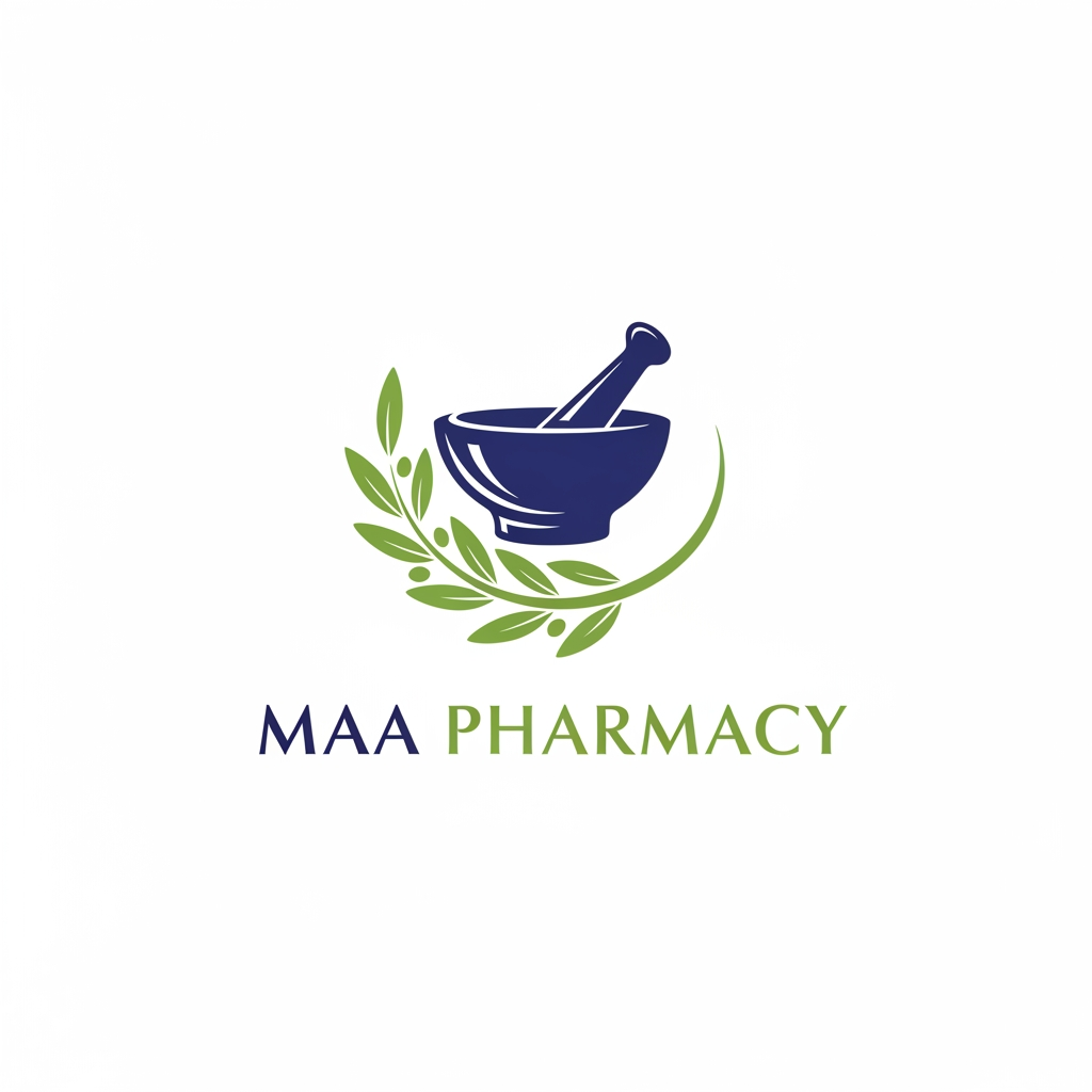 AI Design for creat for me a genuine pharmacy logo name with MAA PHARMACY