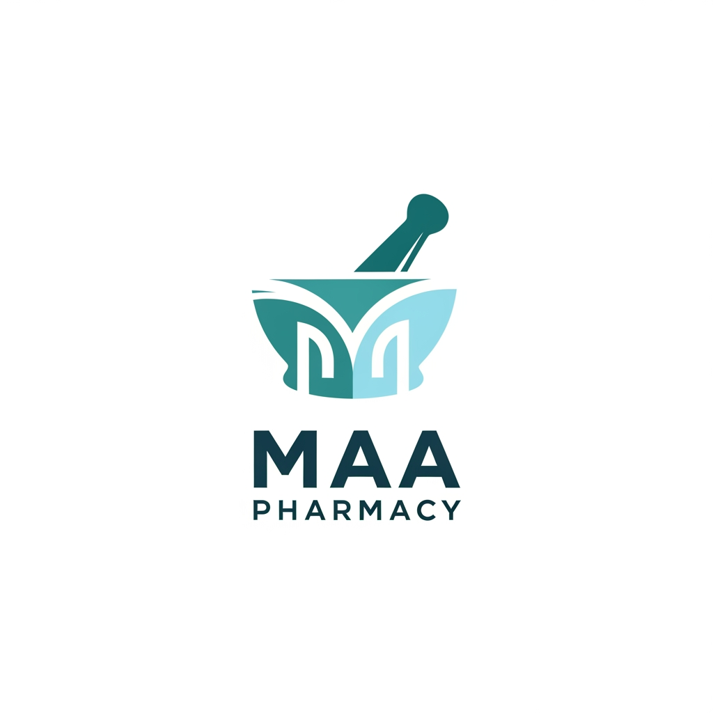 AI Design for creat for me a genuine pharmacy logo name with MAA PHARMACY
