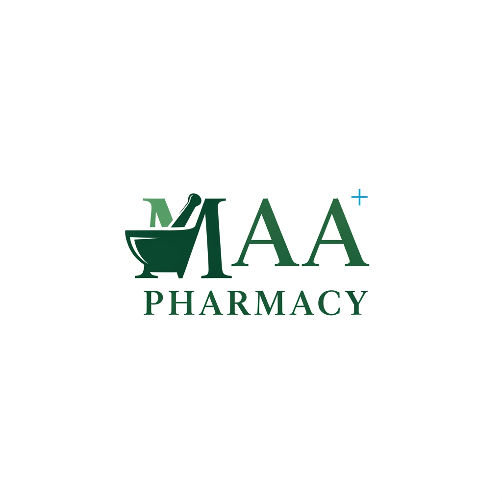 AI Design for creat for me a genuine pharmacy logo name with MAA PHARMACY