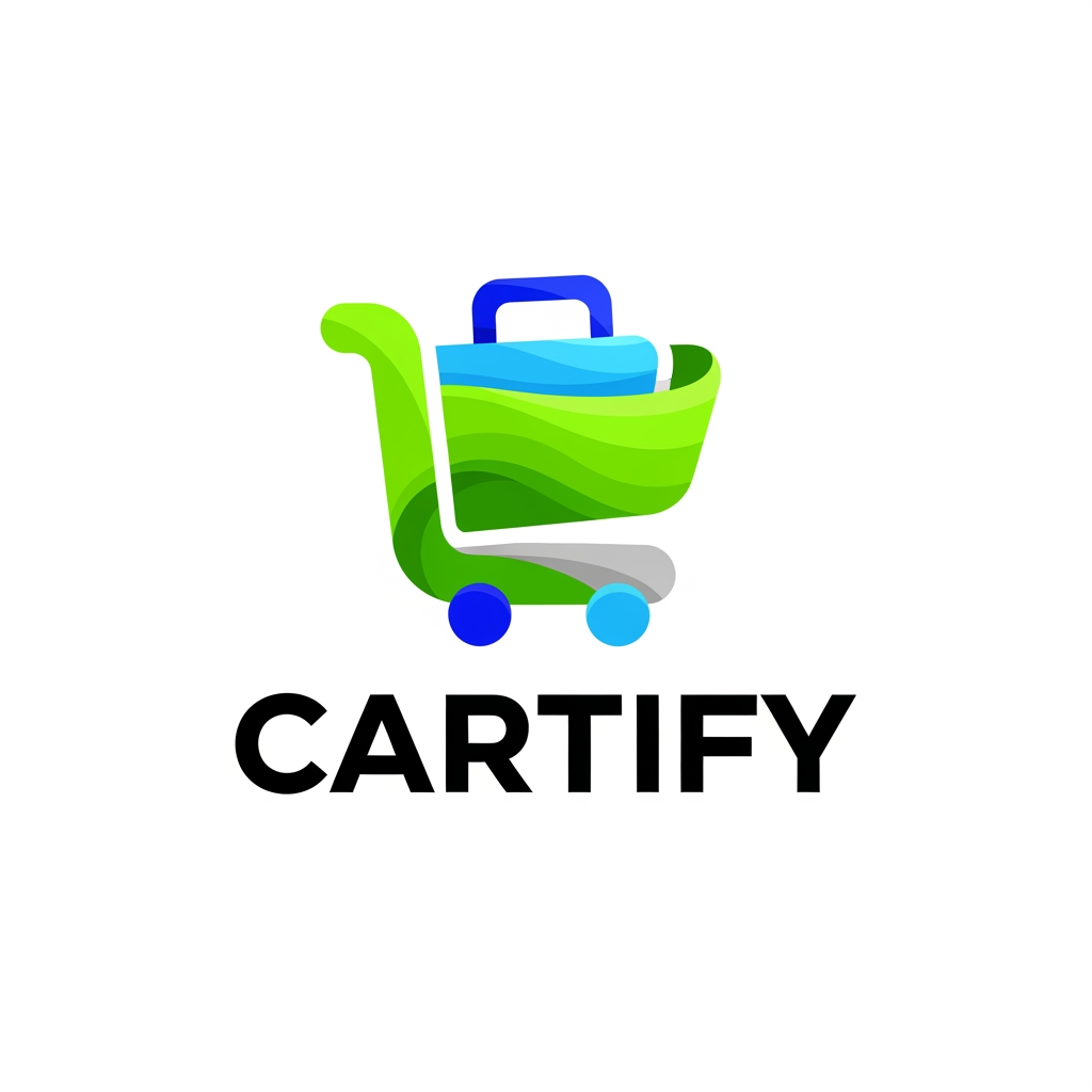 AI Design for Brand name : Cartify
create a vibrant and playfull combination logo for an e-commers platform.Incorporate a shopping cart oR BAG IN A UNIQUE WAY, with smooth curves and bold typhography
Audience : Young online shoppers trendy brand
Age 16-35
purpose : To present A Fun , engaging and easy use shopping plartform
Color Palette:
Use Green as the primary color. You may include related shades such as Blue, Sky Blue or cool greys for variation and contrast.
Typography:
Use a sans-serif or similar clean, stylish, and modern font. The font should reflect simplicity, readability, and a professional tone.
Logo Style:
Design a combination mark logo, which includes:
A symbol/icon (custom-drawn or refined from your sketch/AI version)
The brand name as text
Ensure both elements work together and also separately (icon + text can be used individually if needed)