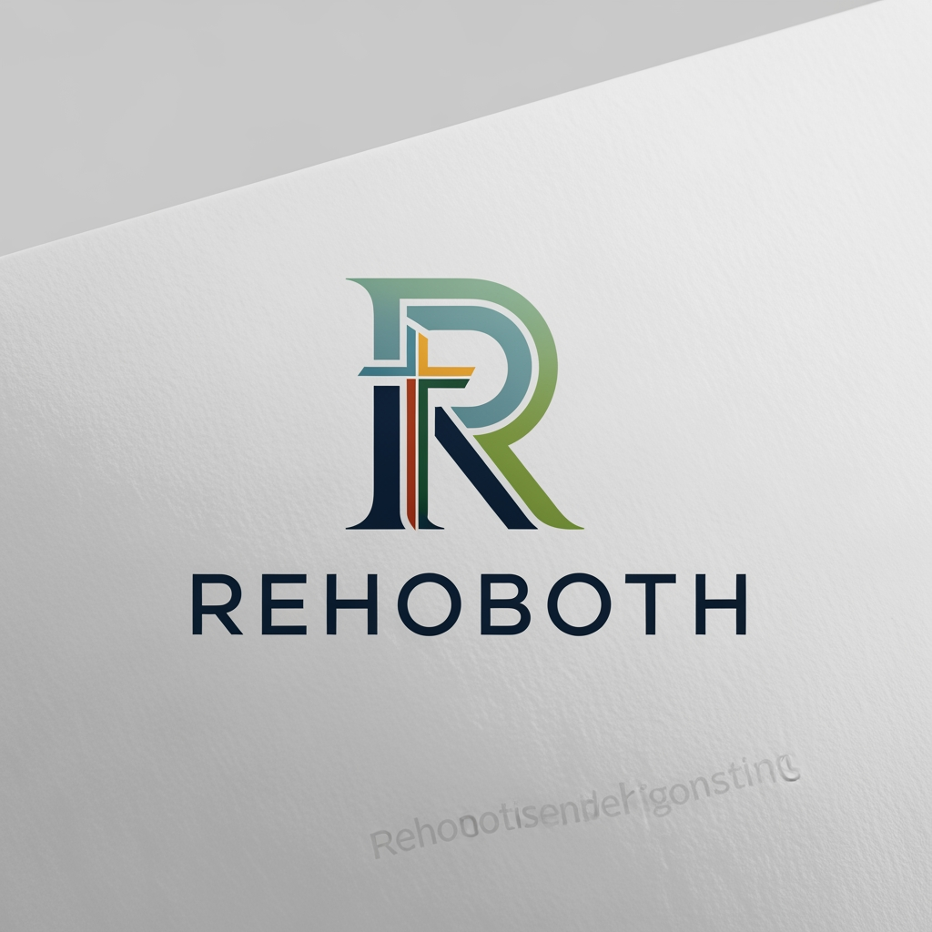 AI Design for [Rehoboth ]name  create logos new design. R letter different style add cross sympel