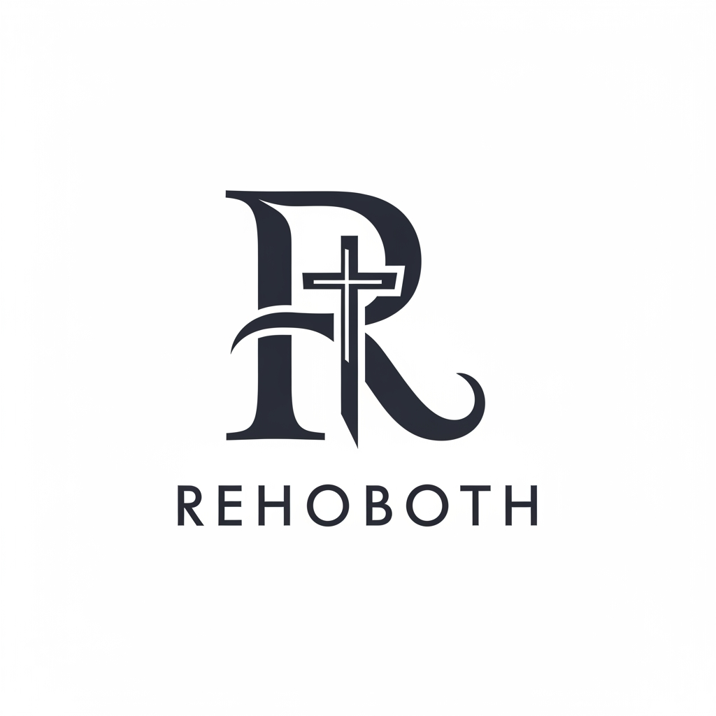 AI Design for [Rehoboth ]name  create logos new design. R letter different style add cross sympel