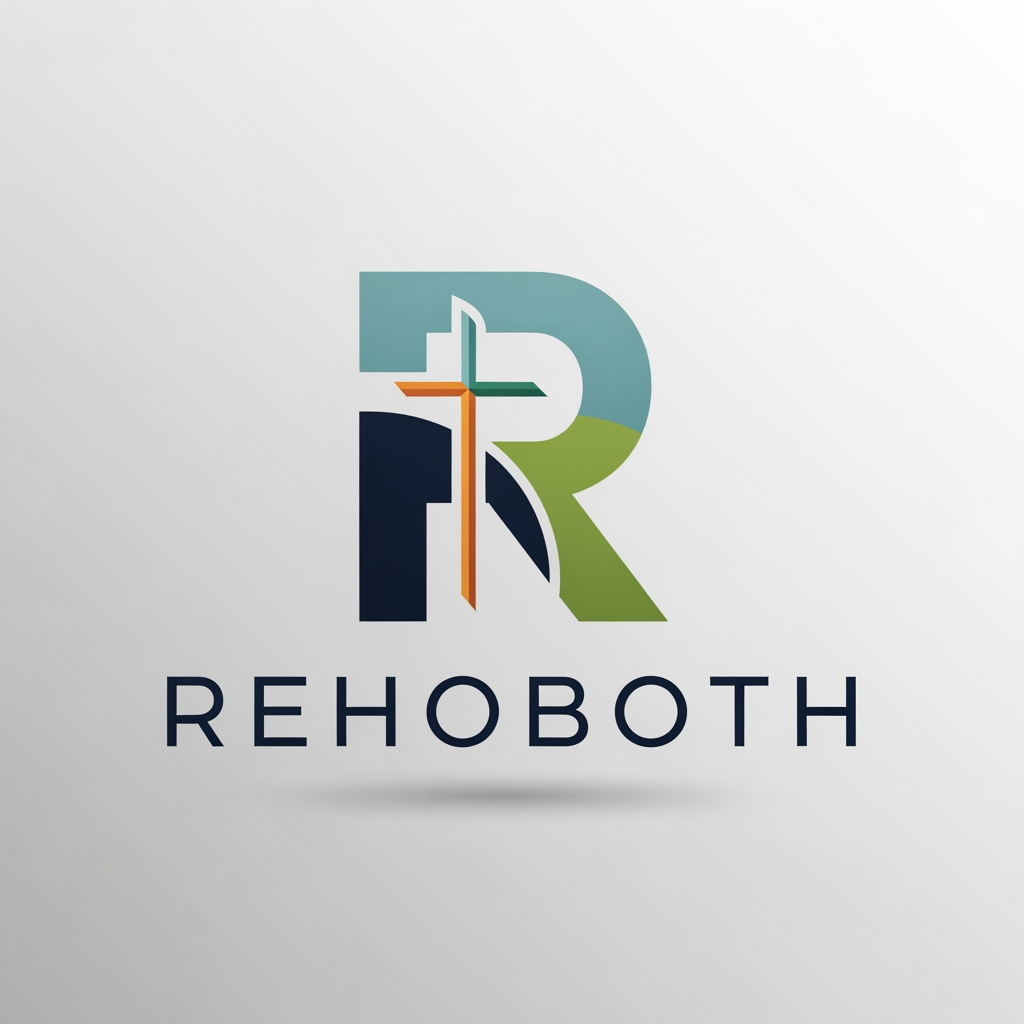 AI Design for [Rehoboth ]name  create logos new design. R letter different style add cross sympel