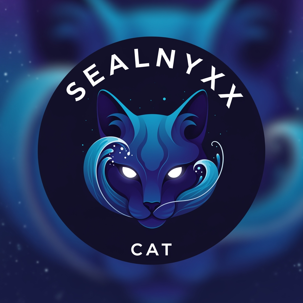 AI Design for make a logo for a discord pfp without discord logo and it should say sealnyxx and cat