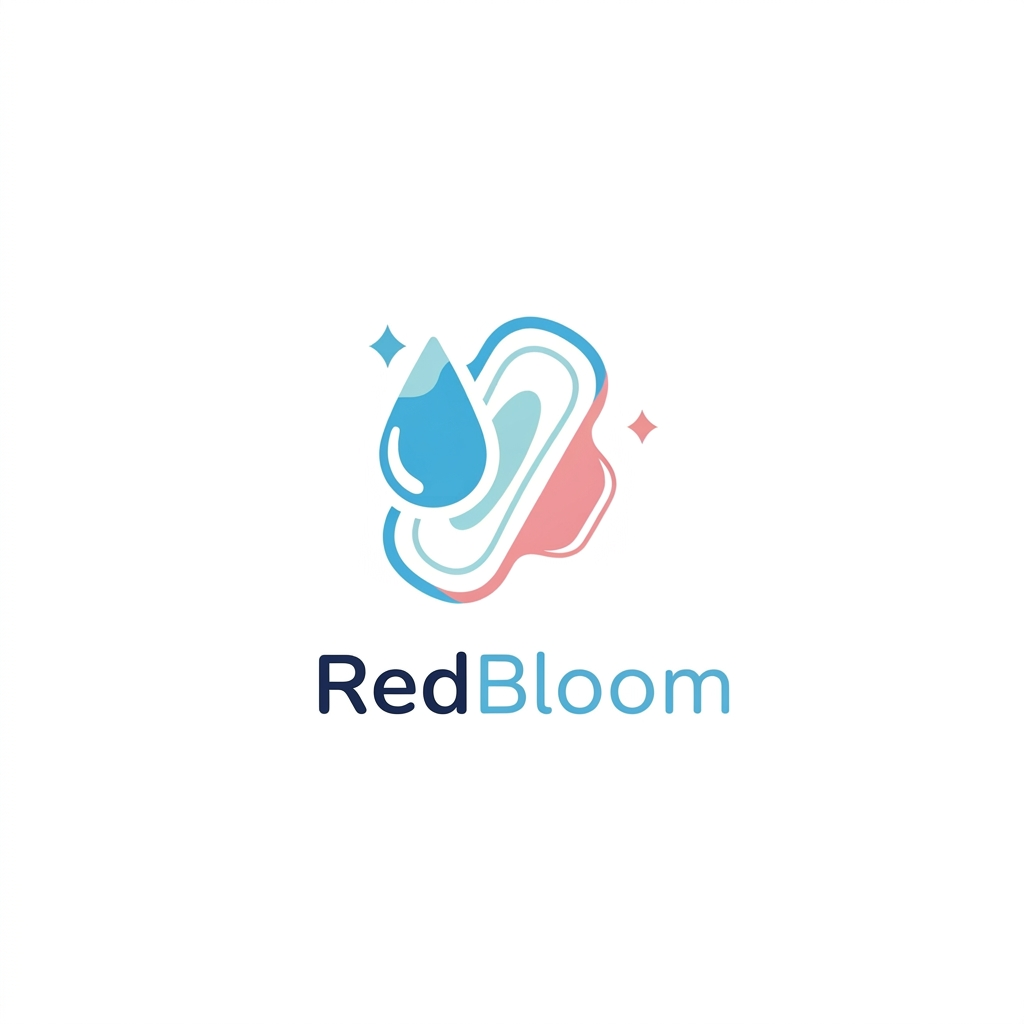 AI Design for sanitary pad logo design, brand name RedBloom