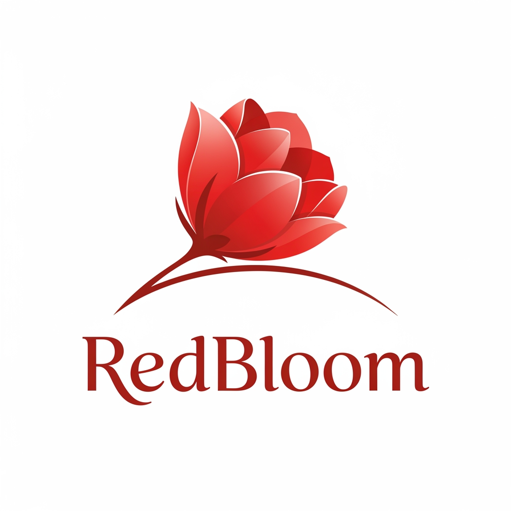 AI Design for sanitary pad logo design, brand name RedBloom