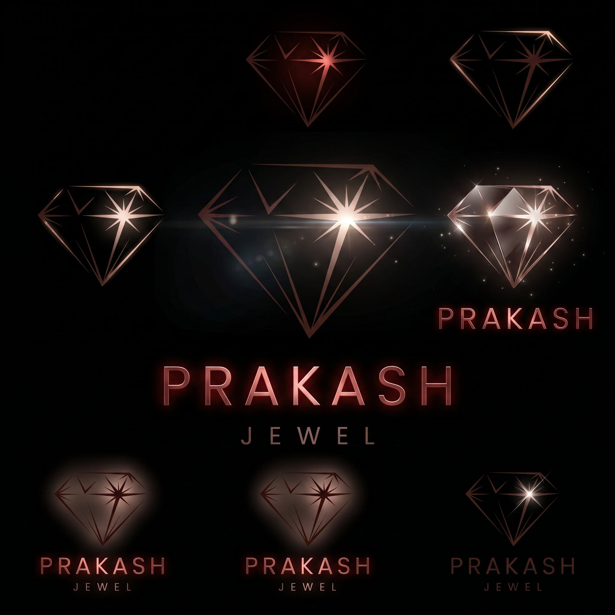 AI Design for Create a premium logo reveal animation using the provided logo. Do not redesign, modify, or change the diamond shape, proportions, typography, colors, or layout. Keep the original diamond icon exactly as it is.
Animation begins on a pure black background. A subtle red metallic glow emerges from the center of the diamond. Thin light streaks travel smoothly along the existing diamond edges, tracing the outline with elegant precision. The star sparkle within the diamond gradually illuminates and emits a refined luxury shine effect.
As the diamond outline becomes fully visible, a cinematic lens flare sweeps across the gemstone from left to right, creating realistic reflections and premium jewel-like highlights. Small particles of light subtly shimmer around the diamond, enhancing the luxury feel without being distracting.
After the diamond is revealed, the text “PRAKASH” fades in smoothly from below with a polished metallic red glow. Then “JEWEL” appears beneath it with a gentle fade and slight tracking animation. The entire logo settles with a soft breathing glow.
Final frame: the complete logo remains centered with an elegant sparkling highlight passing once across the diamond. Background remains deep black for maximum contrast and premium branding.
Style: Ultra-luxury jewellery brand, high-end cinematic, premium gemstone reflections, realistic metallic shine, elegant motion graphics, smooth easing, sophisticated, minimal, modern.
Duration: 5–7 seconds
Aspect Ratio: 9:16 and 1:1 versions
Animation Quality: 4K, professional brand reveal, clean, no extra elements, no logo redesign, no color changes, no watermark, luxury jewellery advertisement aesthetic.