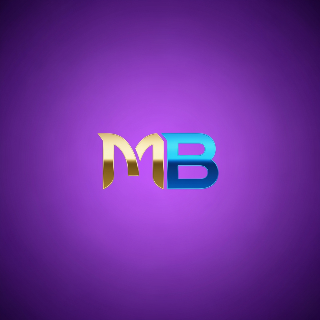 AI Design for i want to create a logo for MB for a purple background