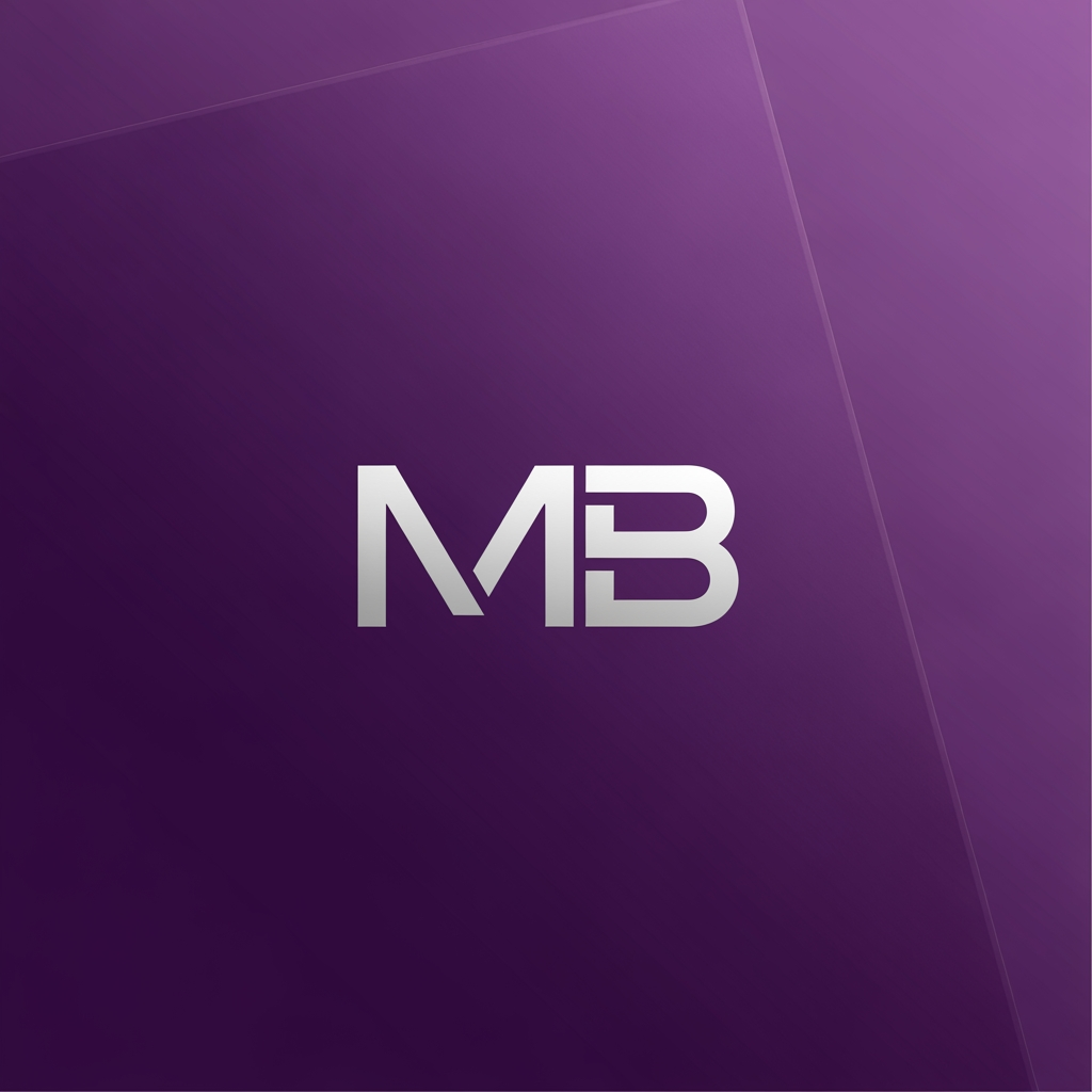 AI Design for i want to create a logo for MB for a purple background. show me more