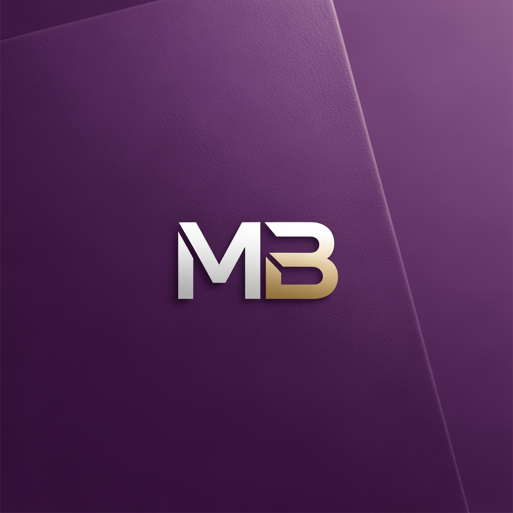 AI Design for i want to create a logo for MB for a purple background. show me more