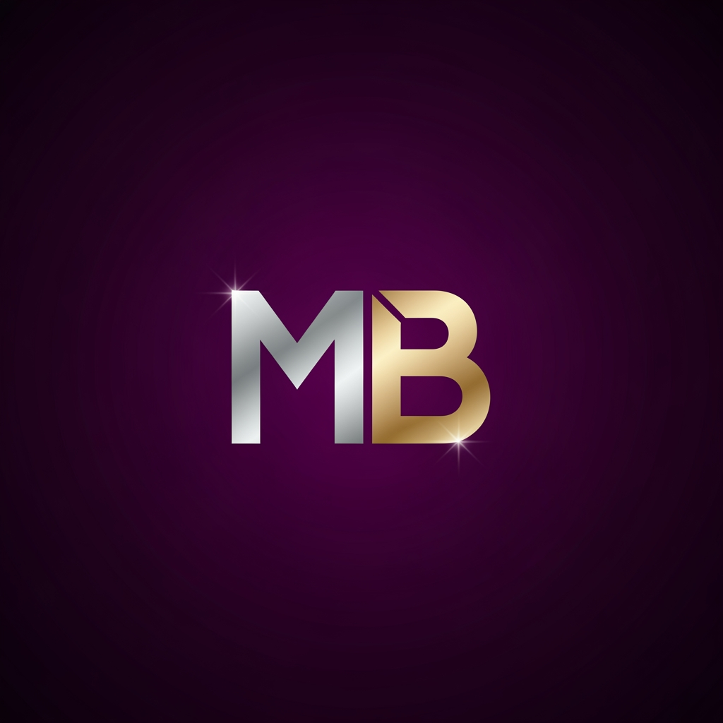 AI Design for i want to create a logo for MB for a purple background