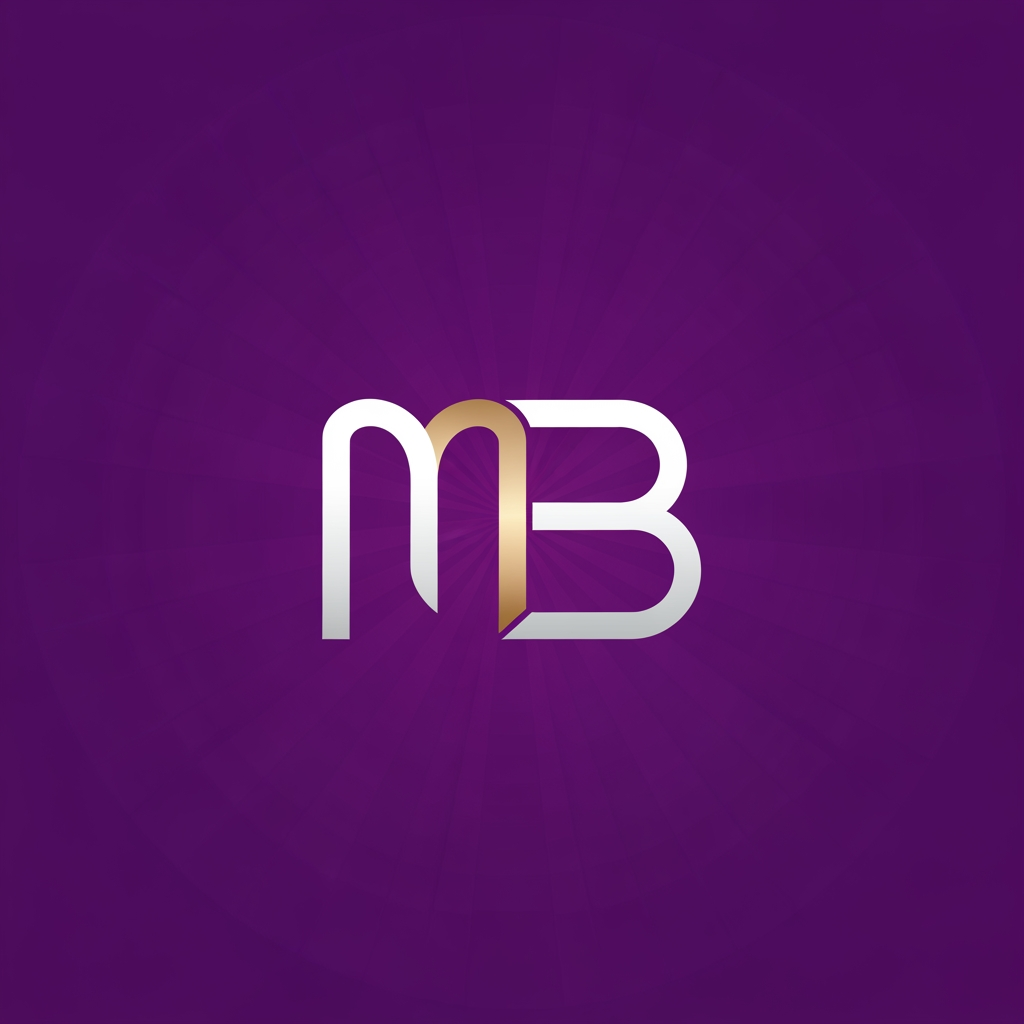 AI Design for i want to create a logo for MB for a purple background