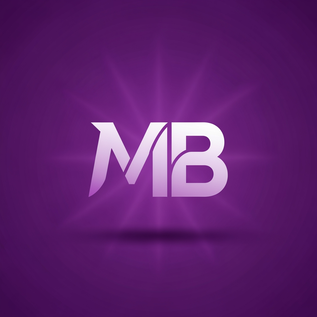 AI Design for i want to create a logo for MB for a purple background. show me more
