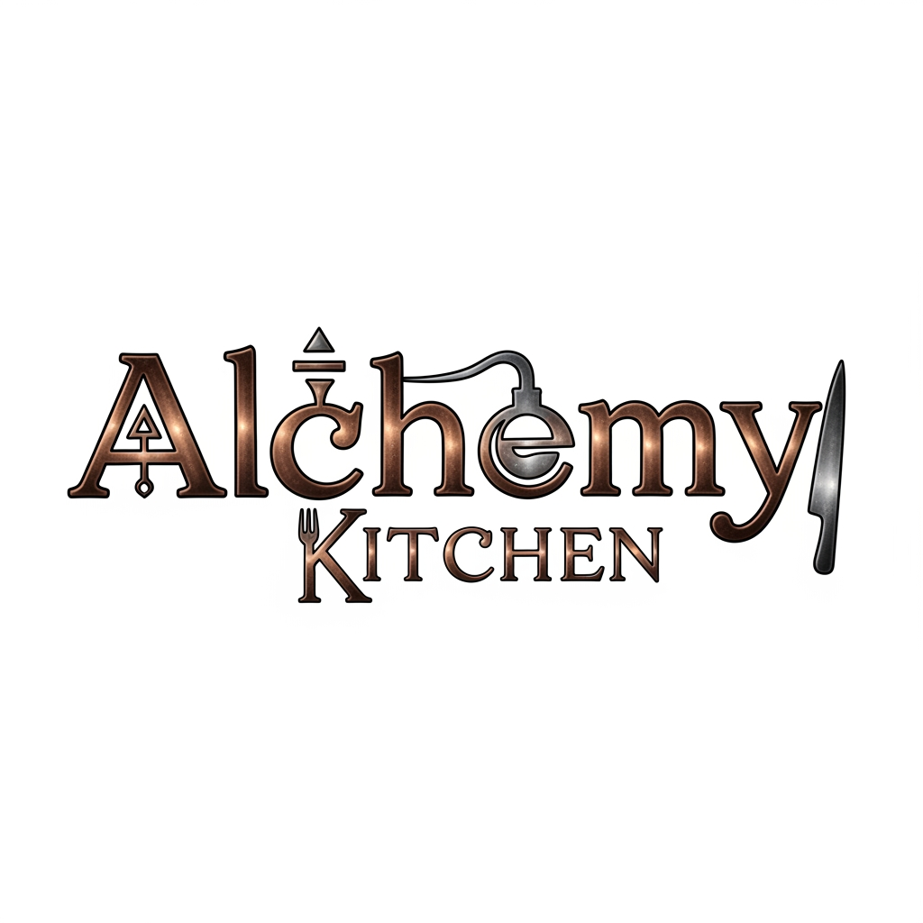 AI Design for I want a creative wordmark logo for a cloud kitchen "Alchemy Kitchen"