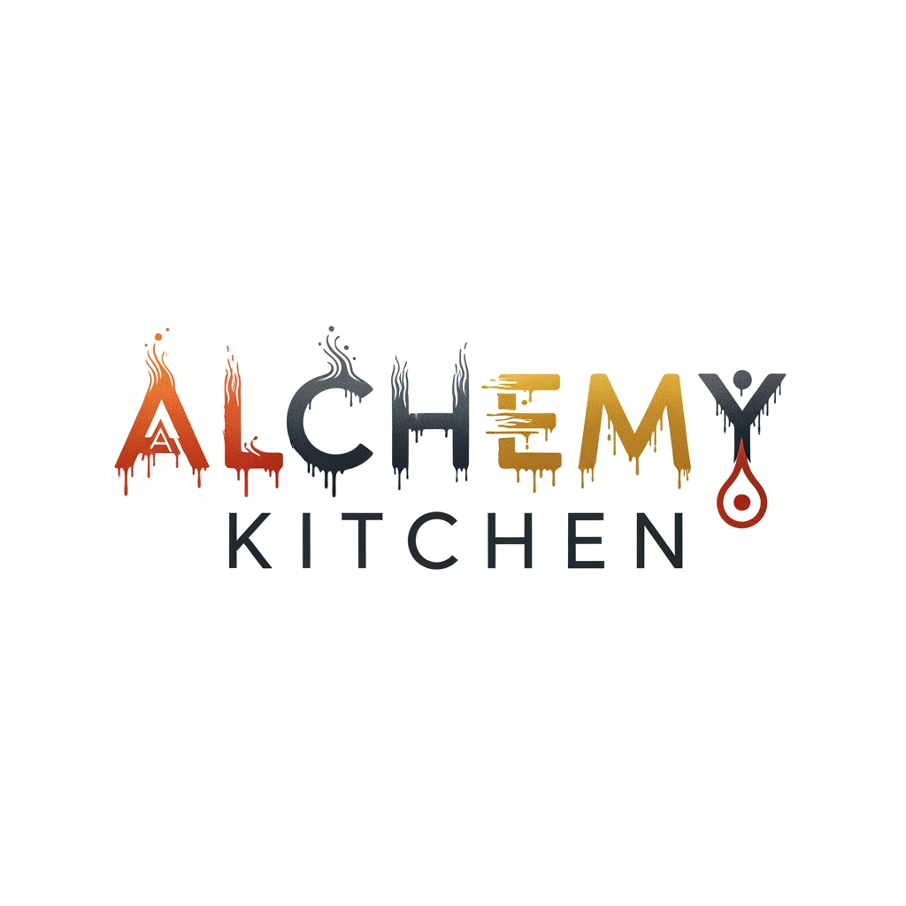 AI Design for I want a creative wordmark logo for a cloud kitchen "Alchemy Kitchen"