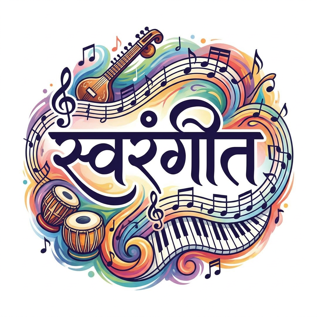 AI Design for i want to crate a logo of name स्वरंगीत with music bg