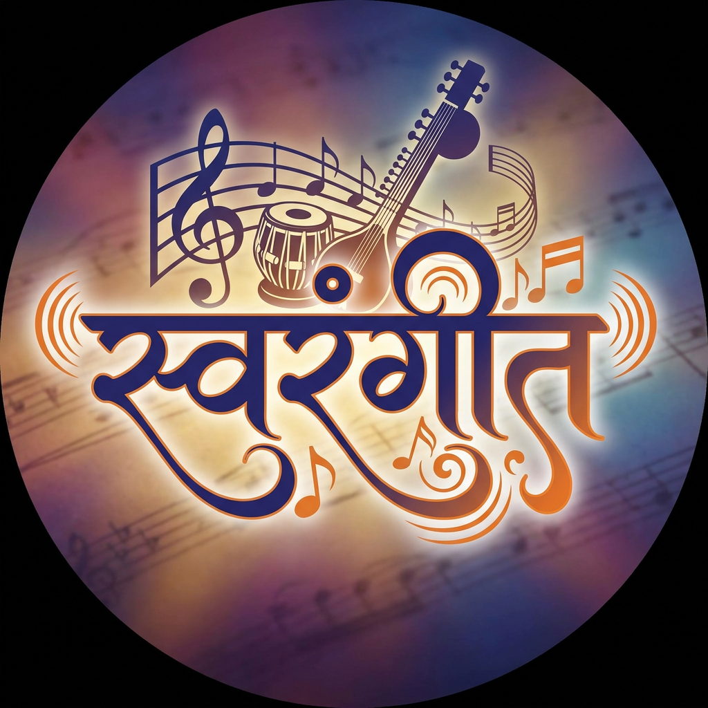 AI Design for i want to crate a logo of name स्वरंगीत with music bg