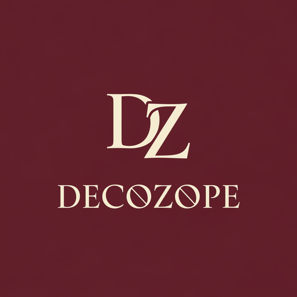AI Design for CREAT A LOGO OF THE NAME DECOZOPE AND HIGHLIGHT THE DZ LETTER.BACKROUND COLOUR IS BURGUNDY AND THE FONT COLOUR IS CREAM