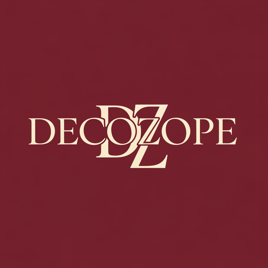 AI Design for CREAT A LOGO OF THE NAME DECOZOPE AND HIGHLIGHT THE DZ LETTER.BACKROUND COLOUR IS BURGUNDY AND THE FONT COLOUR IS CREAM