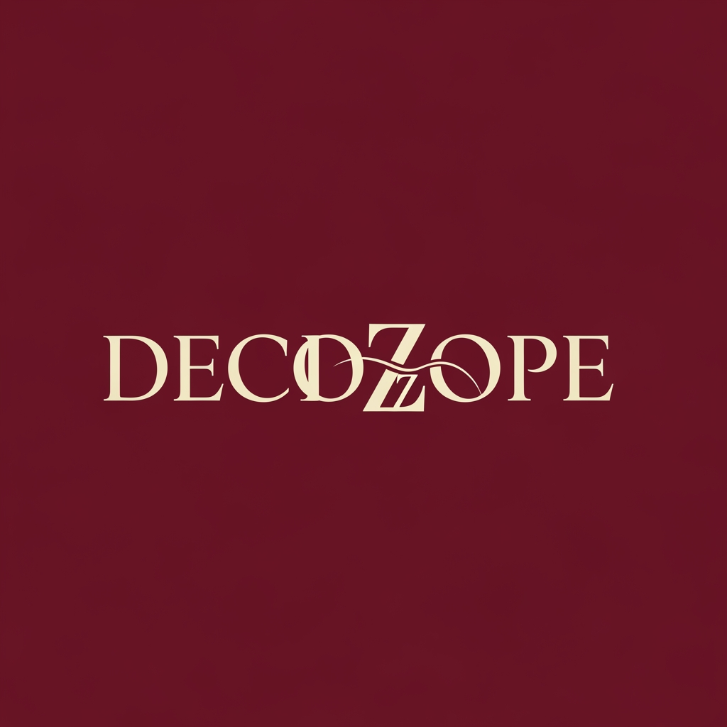 AI Design for CREAT A LOGO OF THE NAME DECOZOPE AND HIGHLIGHT THE DZ LETTER.BACKROUND COLOUR IS BURGUNDY AND THE FONT COLOUR IS CREAM
