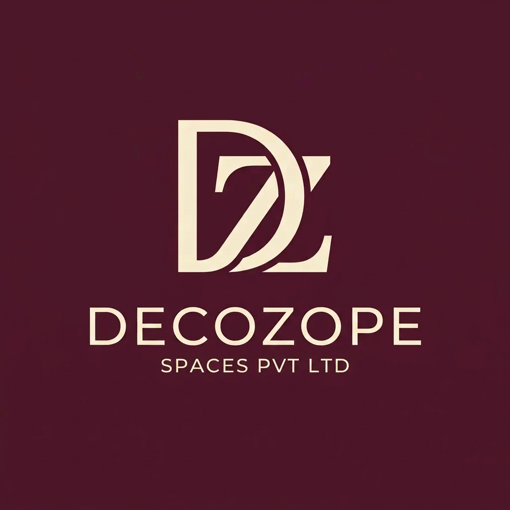 AI Design for A sophisticated and modern minimalist logo design featuring a stylized, artistic interlocking of the letters 'D' and 'Z'. The emblem is rendered in a warm cream color with elegant, clean lines, set against a seamless, matte deep burgundy background. The composition is balanced and high-end, incorporating refined, professional typography to create a clean, luxury brand identity. Replace fine arts and design instead of spaces pvt lt