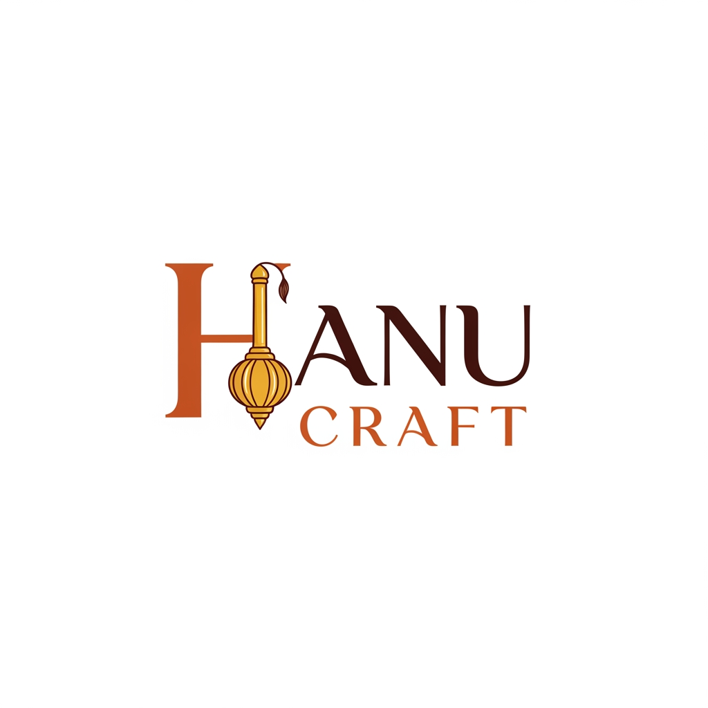 AI Design for give me Hanu Craft name logo pleasegenerate logo and w ith hanuman dadas small vector गदा
but e gada mne small vector ma aapje and Font style stylist aapje and Hanu ma gada ne
H
ma et krj