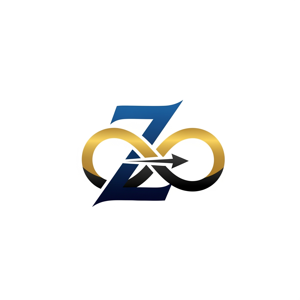 AI Design for create a logo with z and infinity with small arrow