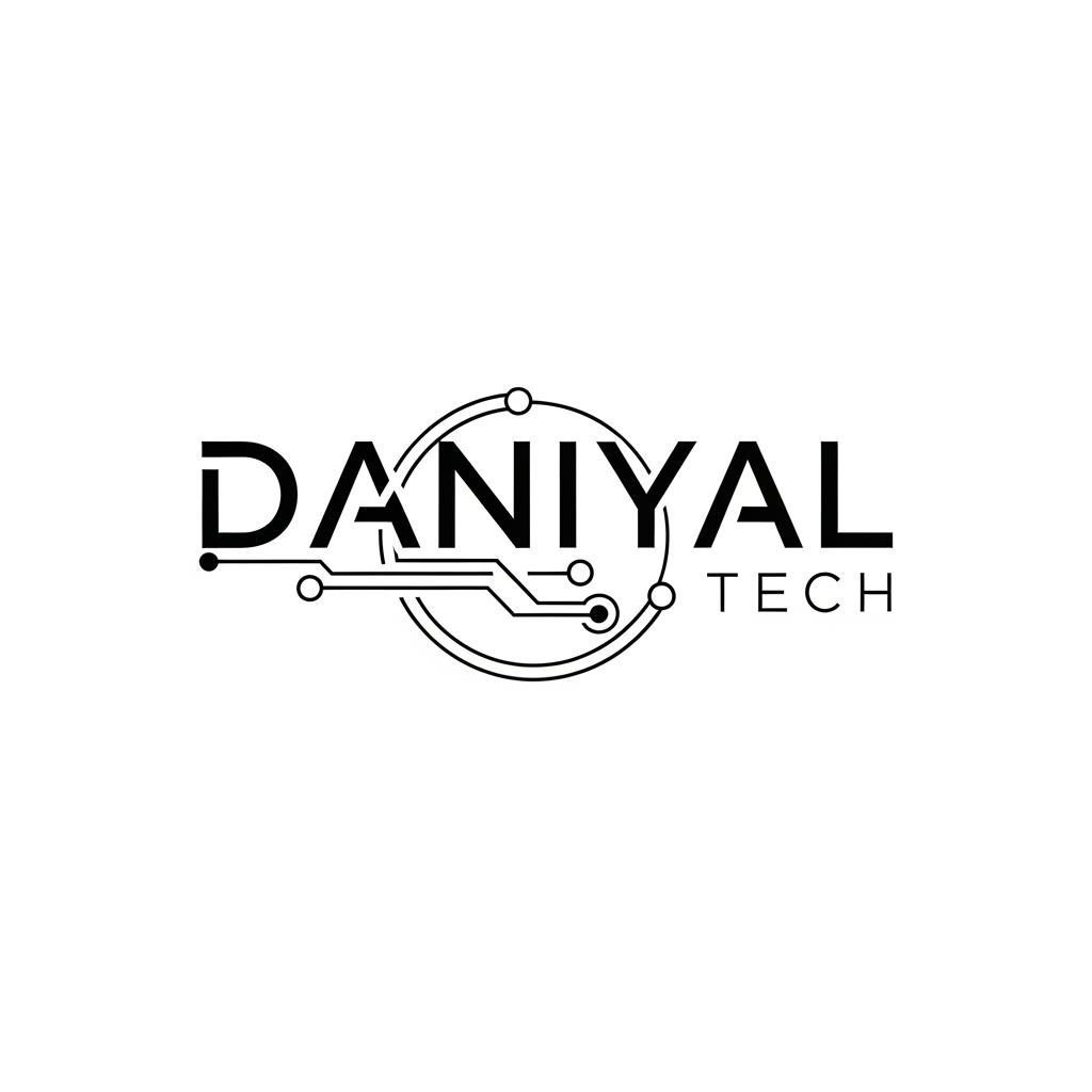 AI Design for daniyal tech logo make for personal portfolio in white and black clor in svg formate