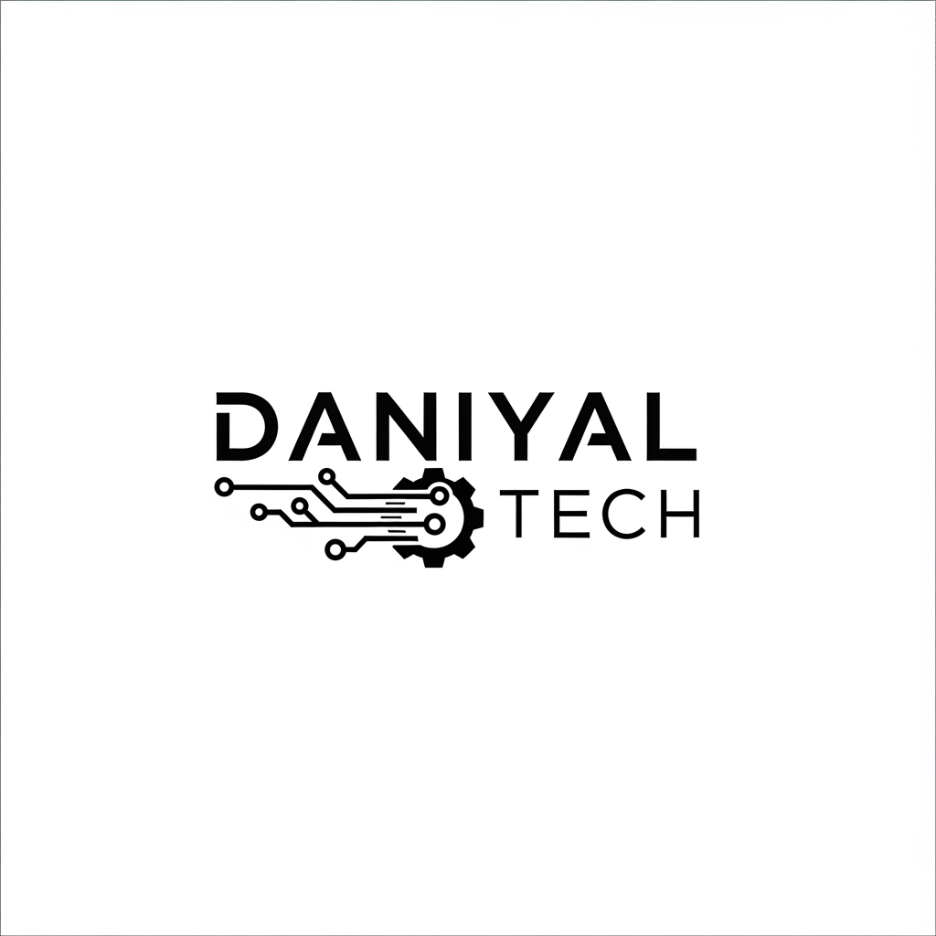 AI Design for daniyal tech logo make for personal portfolio in white and black clor in svg formate