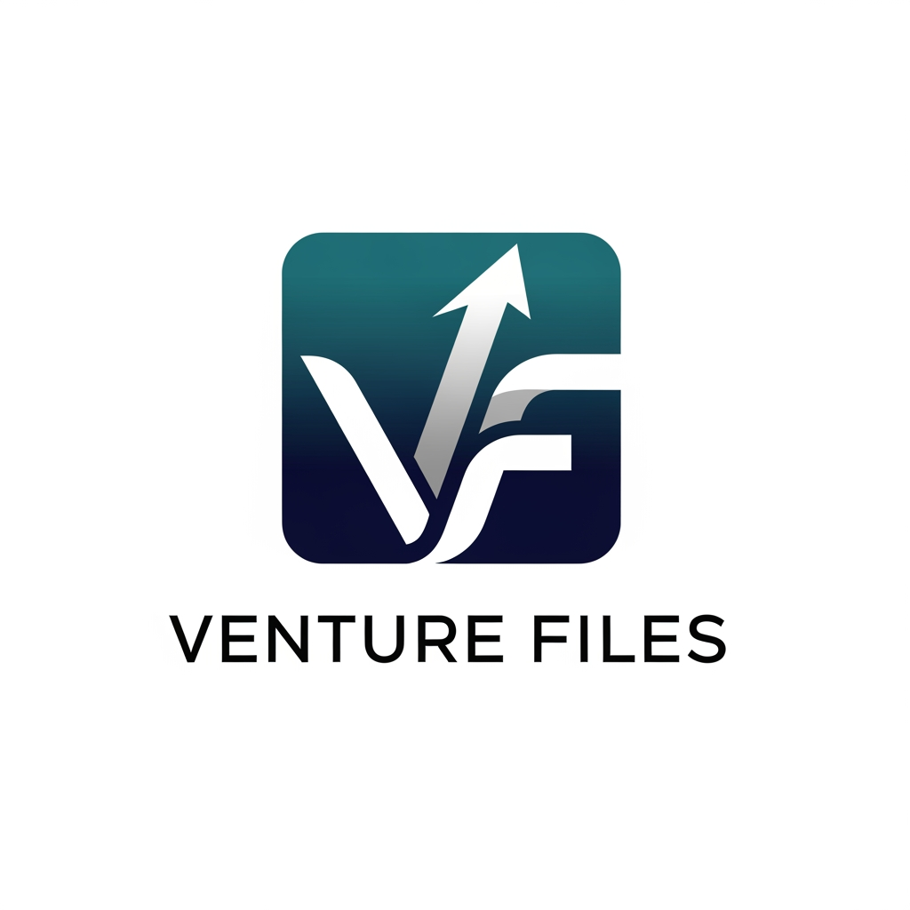 AI Design for Generate a logo of brand name Venture Files and generate square shaped logos with minimal, sleek, simple but a unique style which no one has ever seen and it can't be copied.