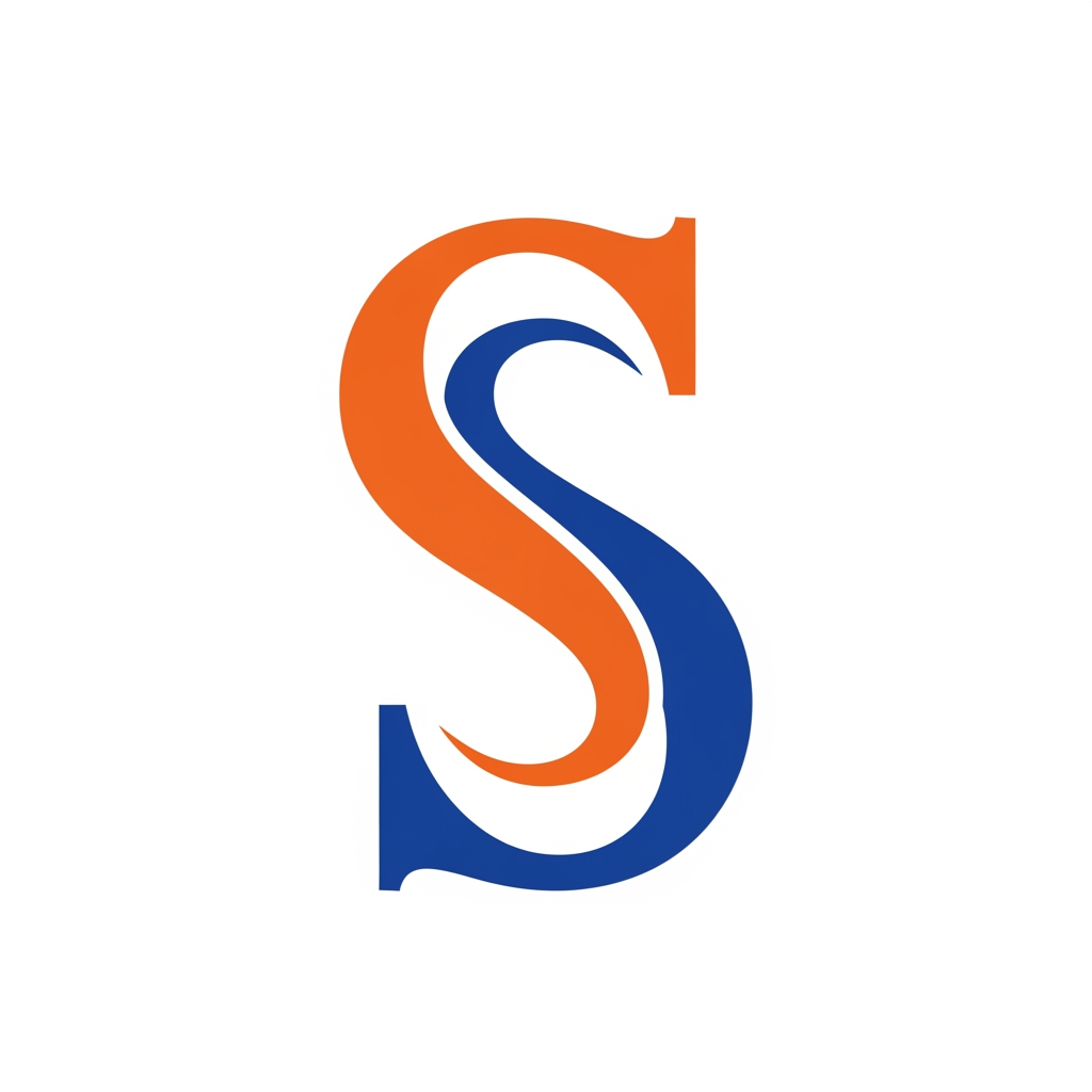 AI Design for SS in blue and orange. No 3D simple and traditional. first orange and the blue and more curvy. calligraphy style