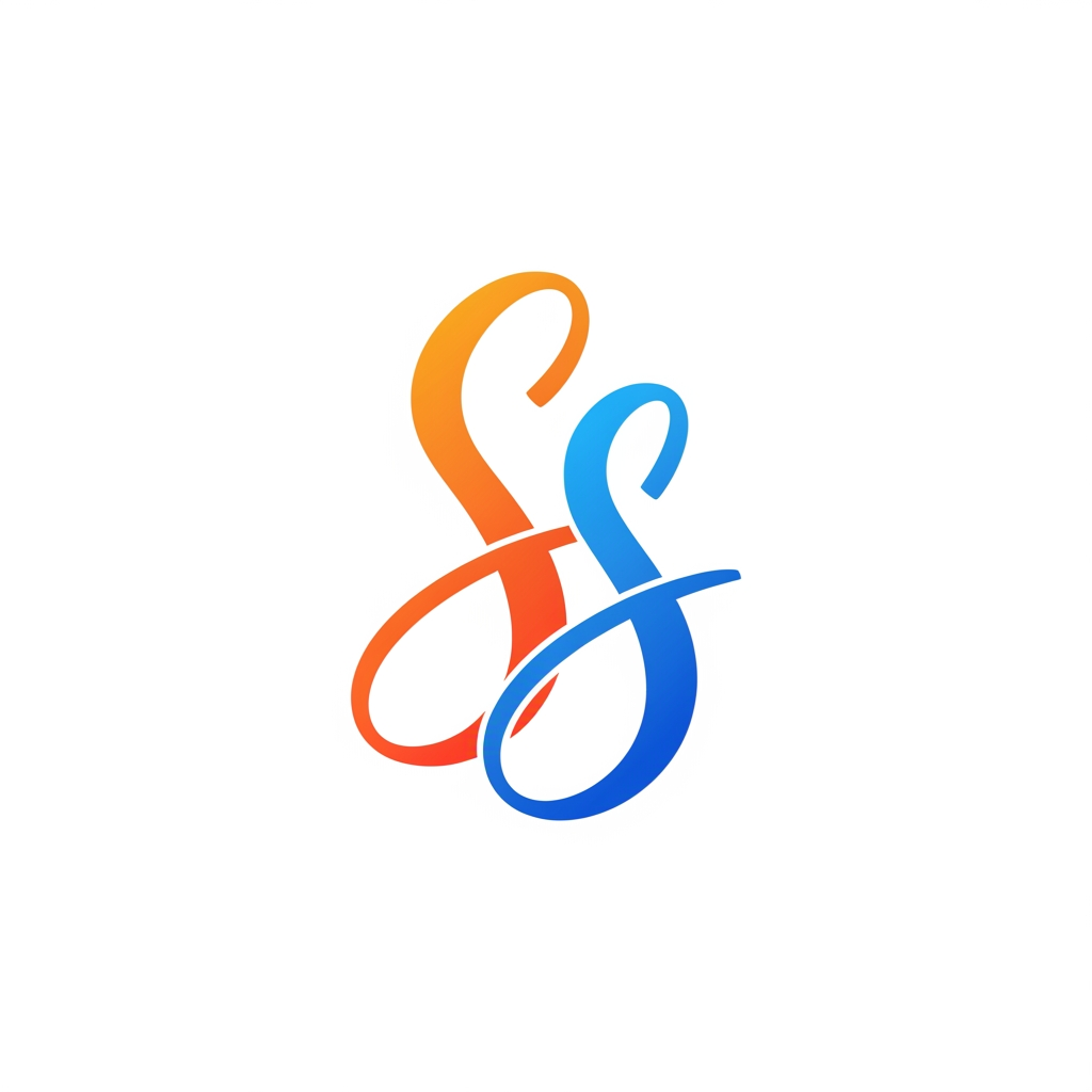 AI Design for SS in blue and orange. No 3D simple and traditional. first orange and the blue and more curvy. calligraphy style remove background
