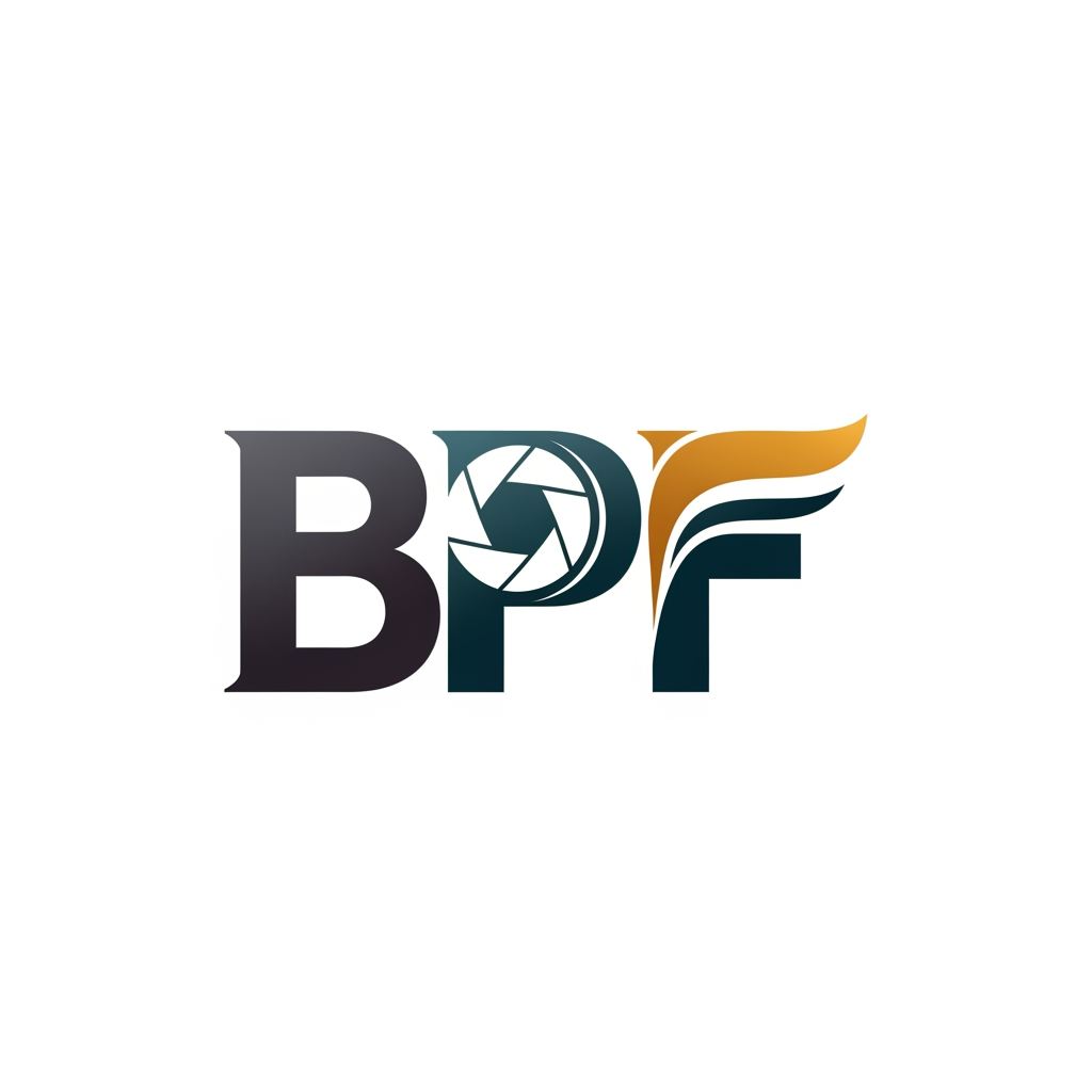 AI Design for Create a logo by using BPF this logo is for my production of photography so create some unique design and use some stylish font