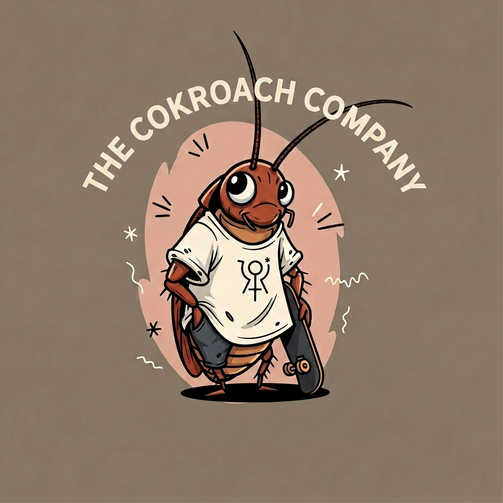 AI Design for just write the cockroach company in in above nothig else. dont remove the logo