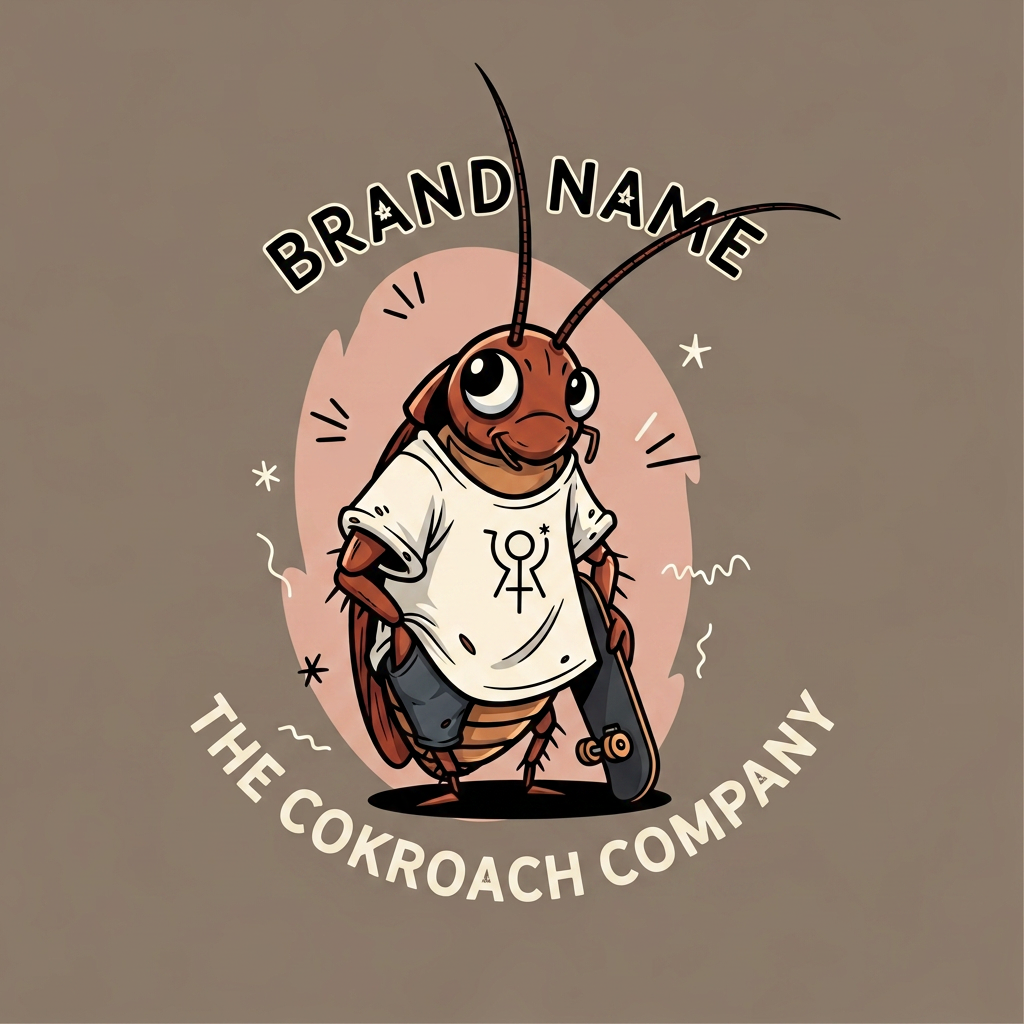 AI Design for brand name is the cokroach company only add the logo in botom